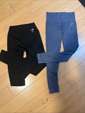 Gymshark Kids Leggings Duo - Black and Navy Blue